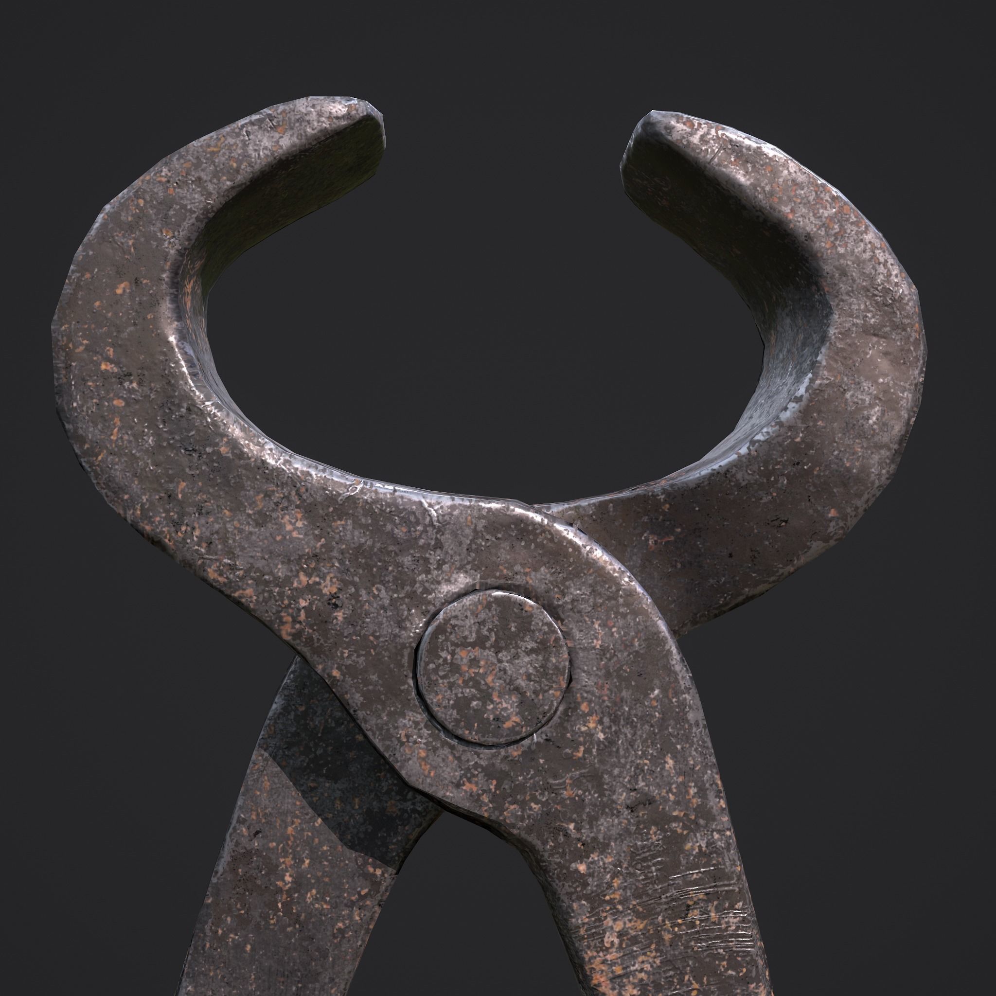 Tongs pliers Low-poly 3D model_21