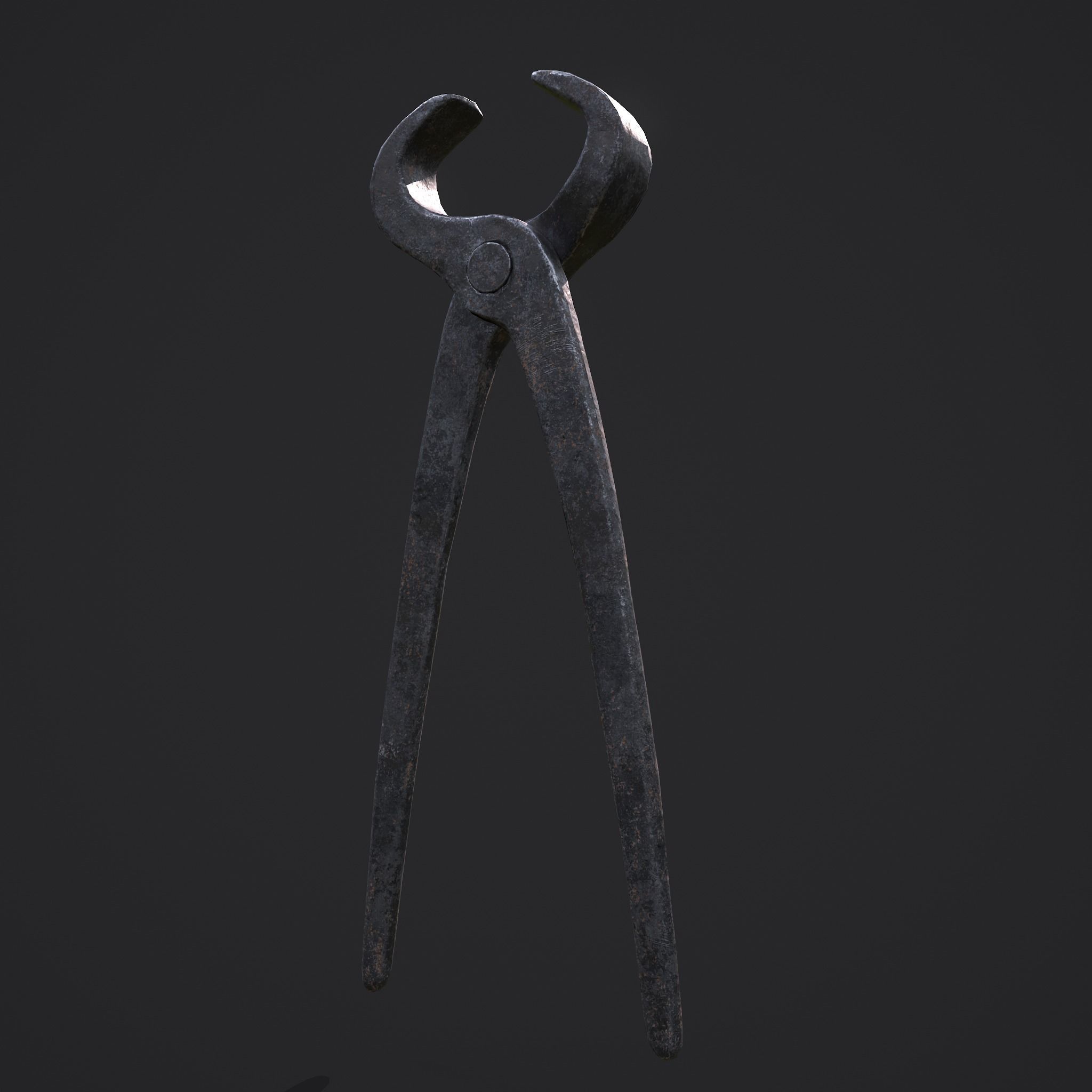 Tongs pliers Low-poly 3D model_6