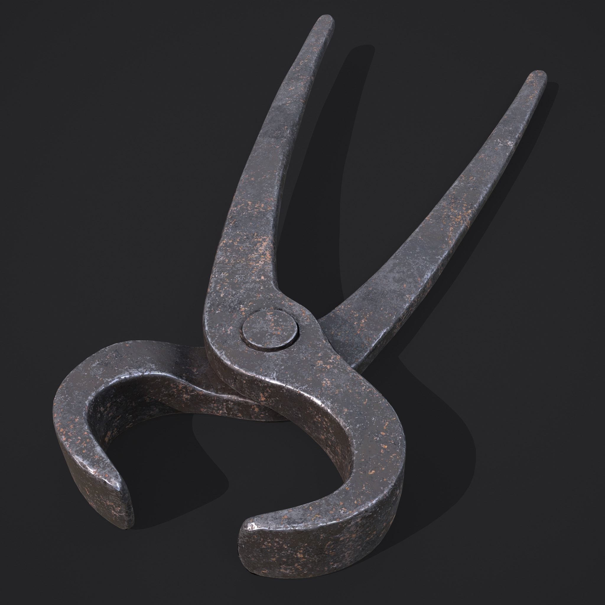 Tongs pliers Low-poly 3D model_22