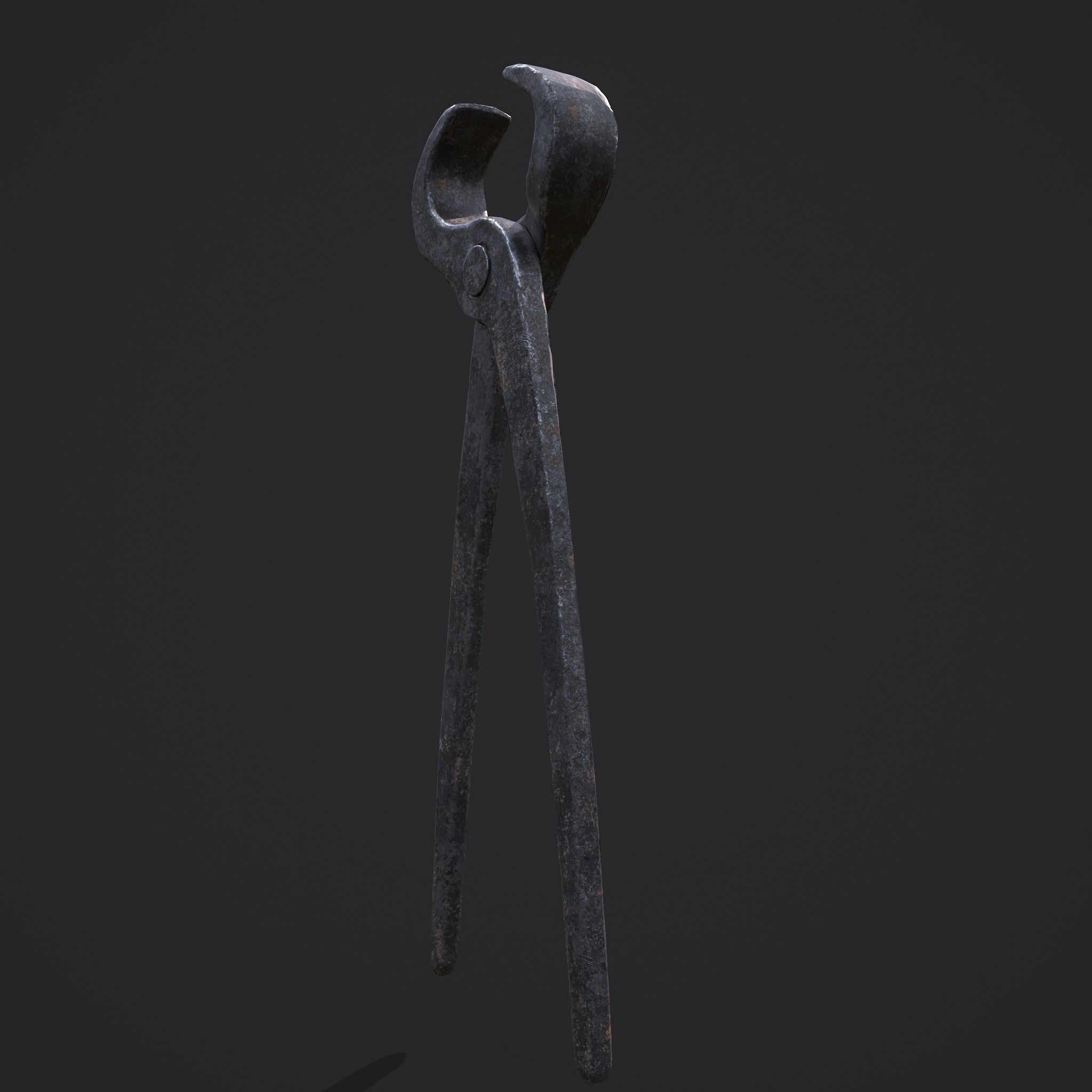 Tongs pliers Low-poly 3D model_7