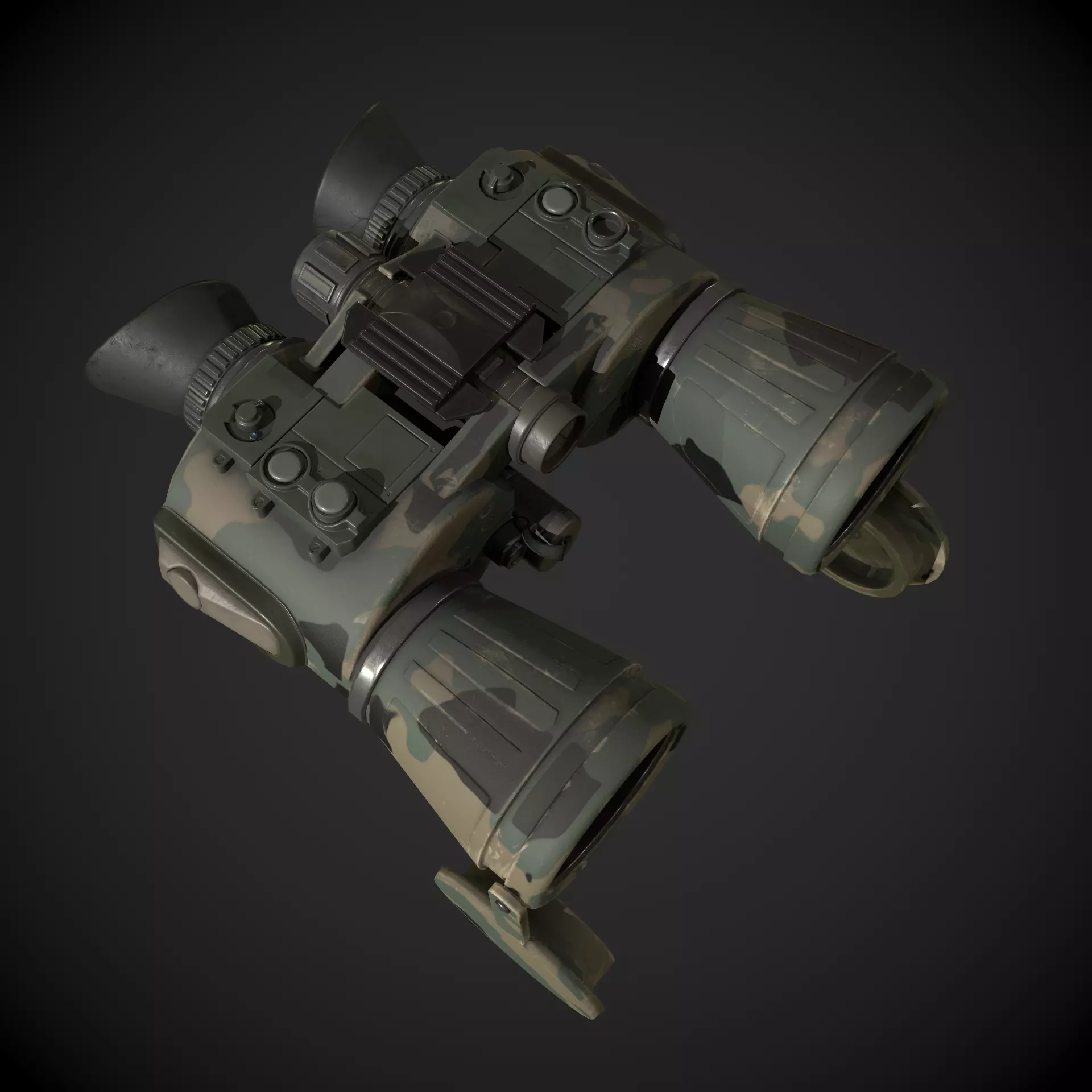 Military Binoculars Low-poly 3D model_0