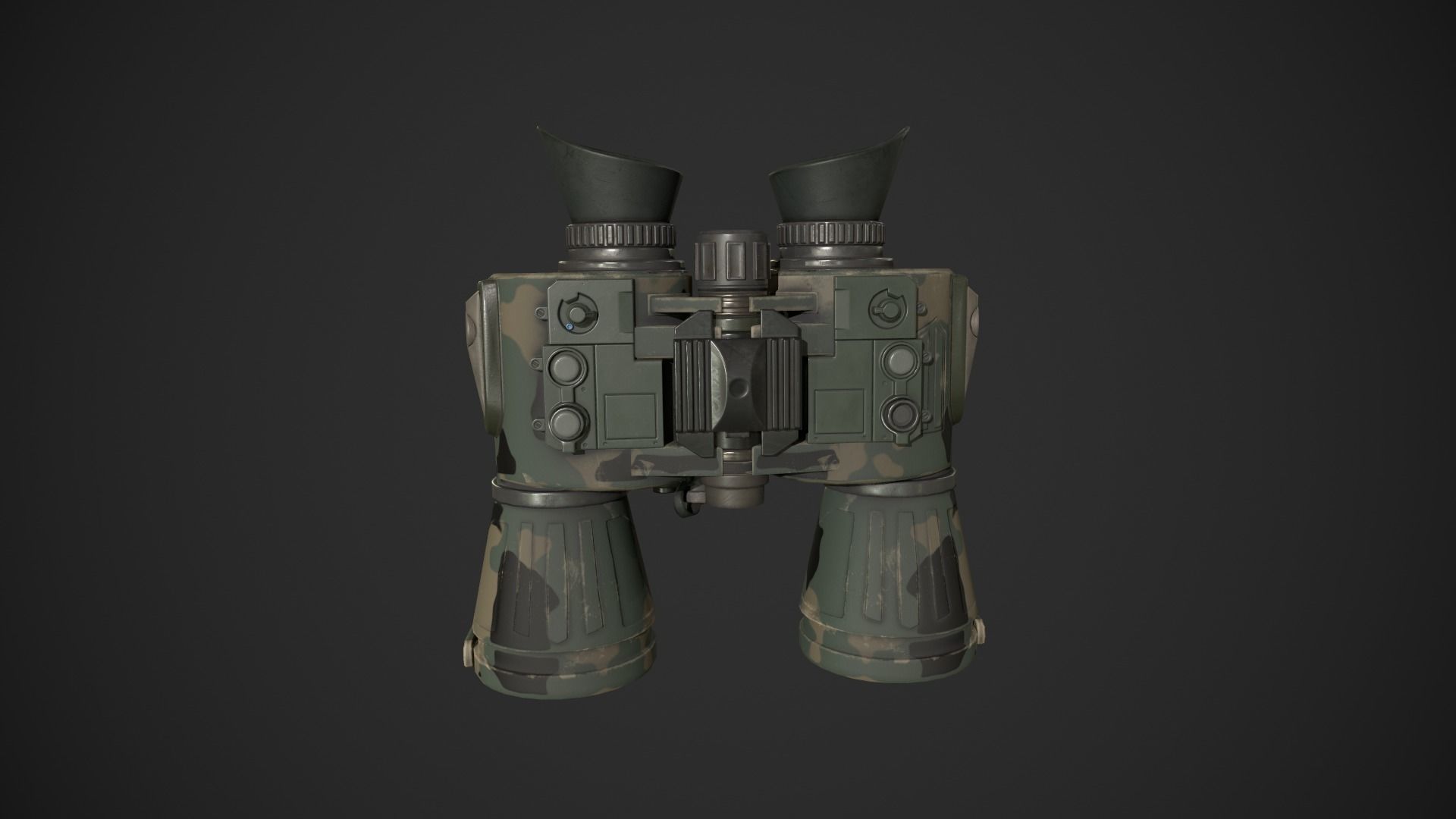 Military Binoculars Low-poly 3D model_4