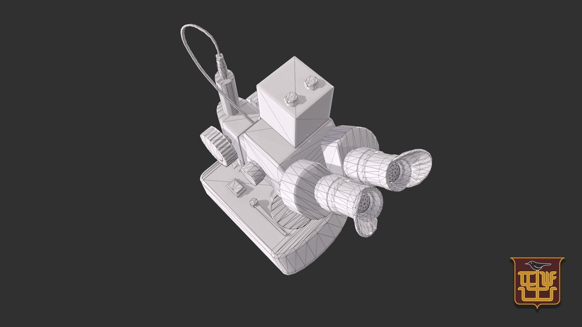 Microscope Low-poly 3D model_14