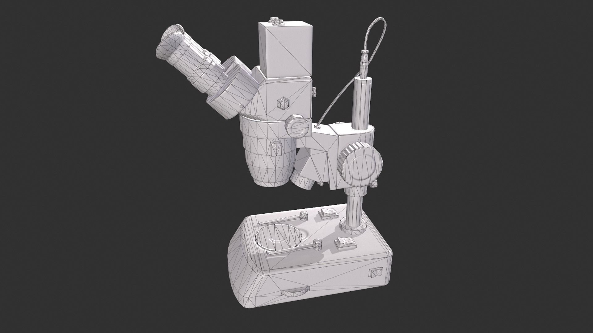 Microscope Low-poly 3D model_10