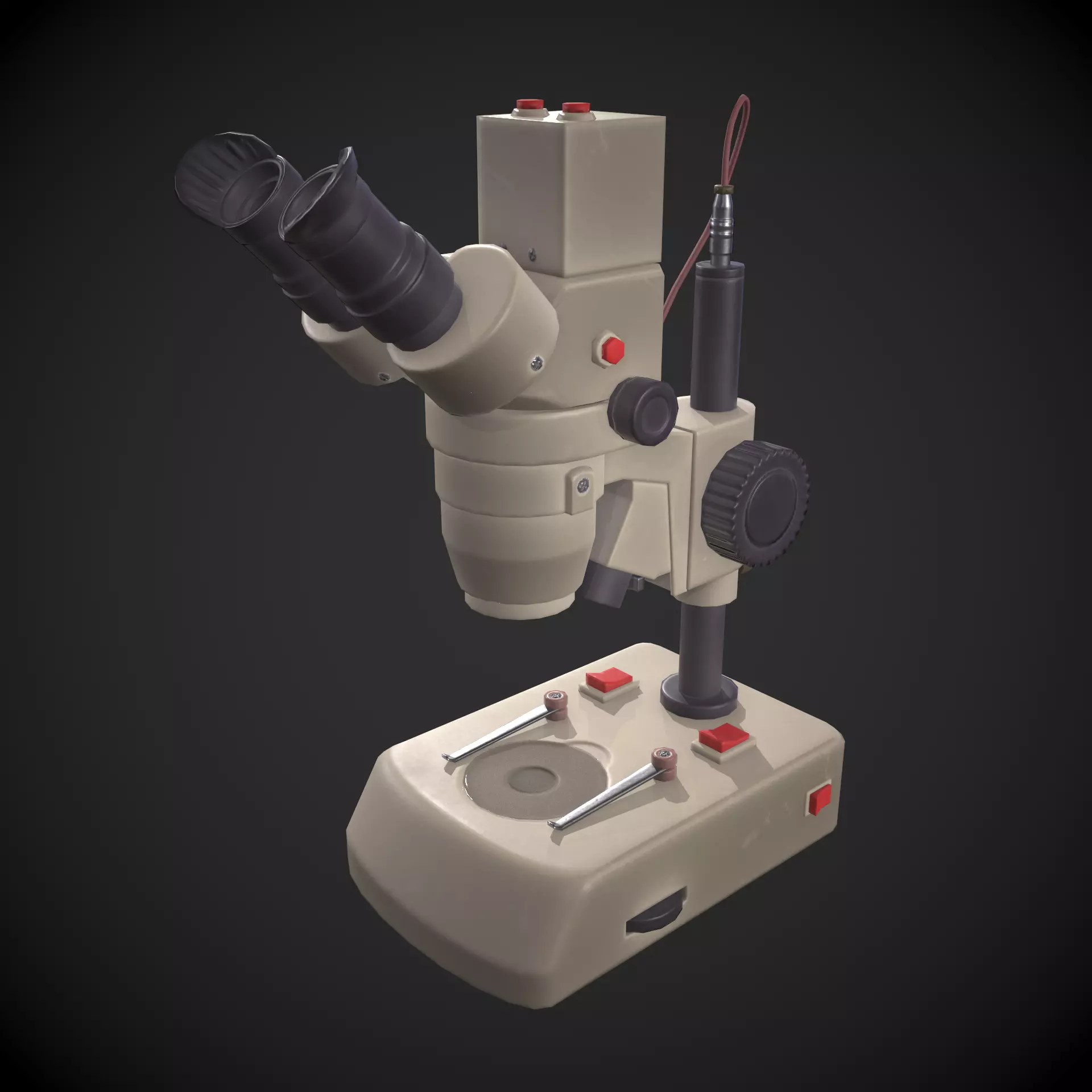 Microscope Low-poly 3D model_0