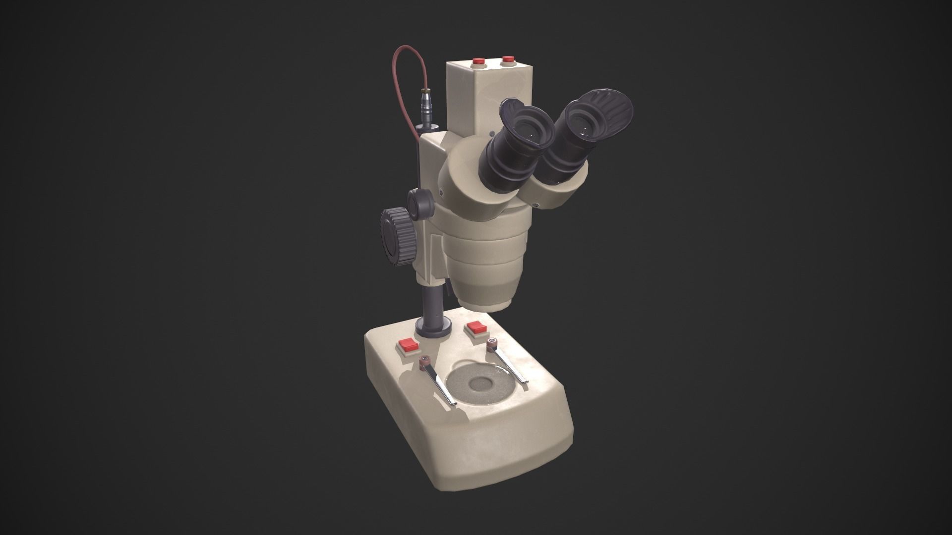 Microscope Low-poly 3D model_3