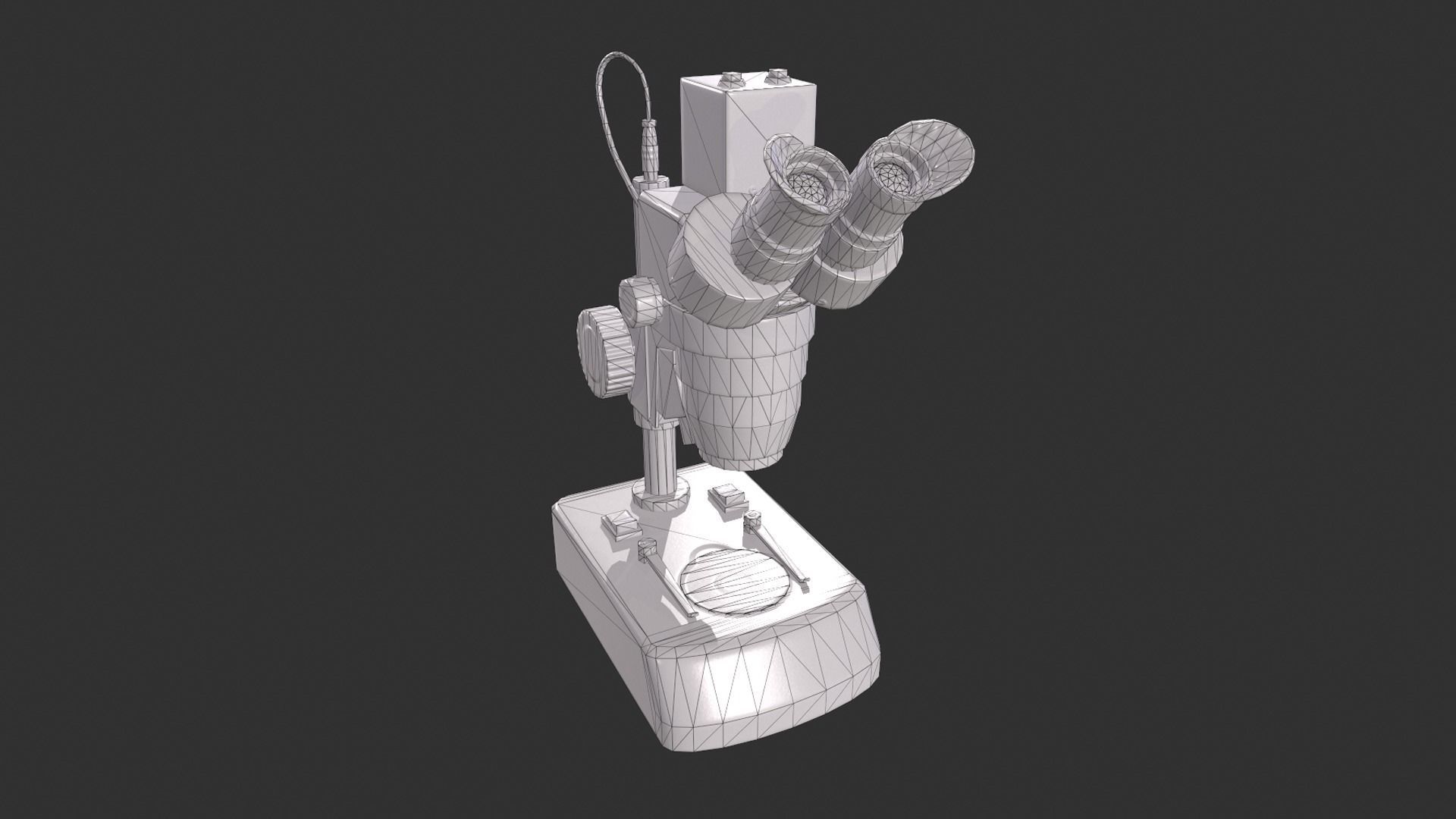 Microscope Low-poly 3D model_4