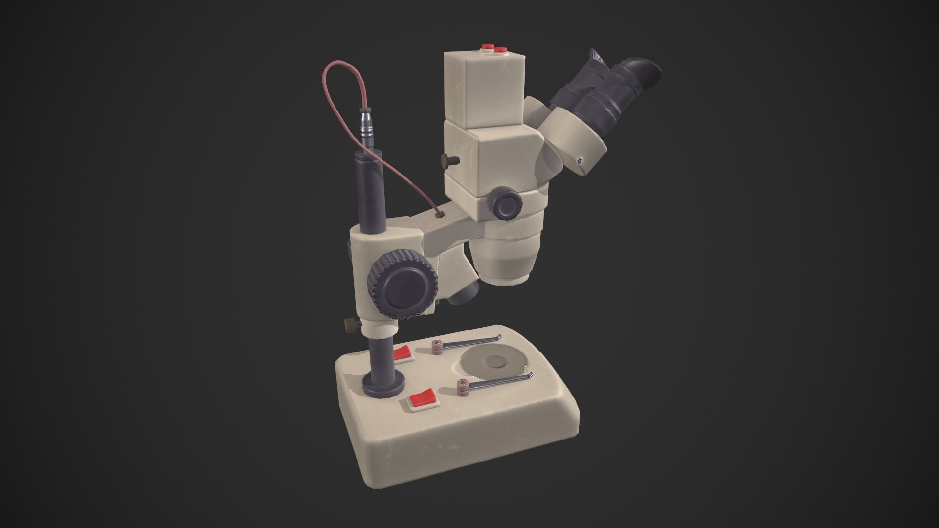 Microscope Low-poly 3D model_5