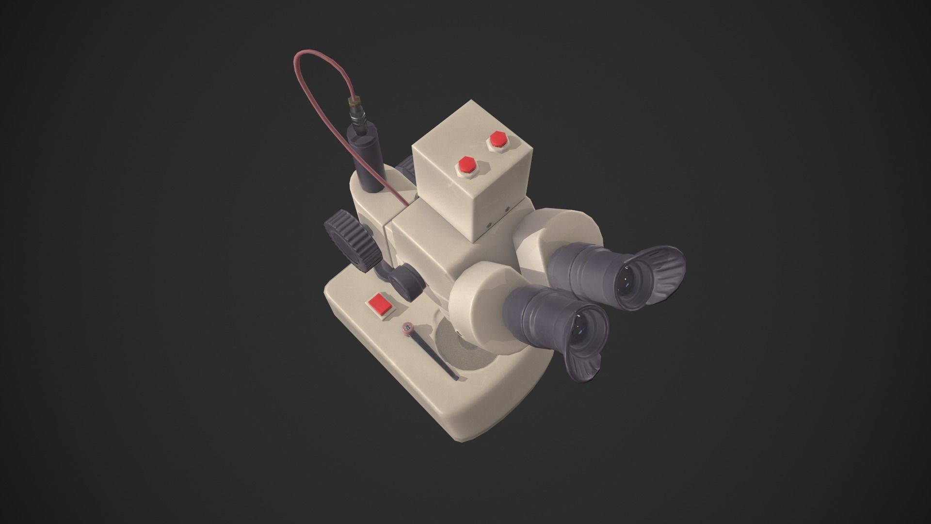 Microscope Low-poly 3D model_13