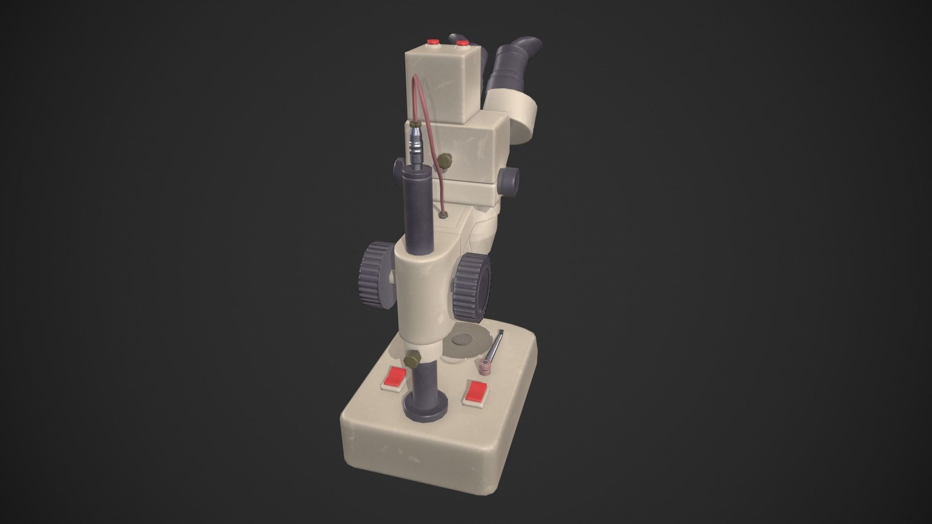 Microscope Low-poly 3D model_7