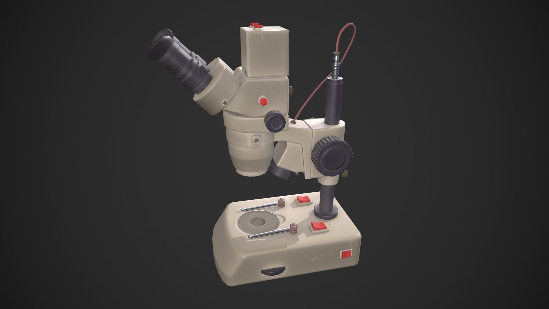 Microscope Low-poly 3D model_9