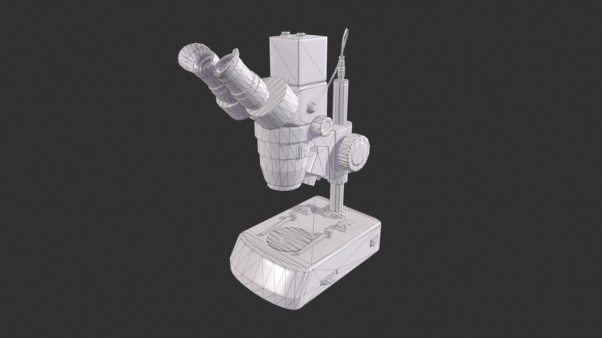 Microscope Low-poly 3D model_2