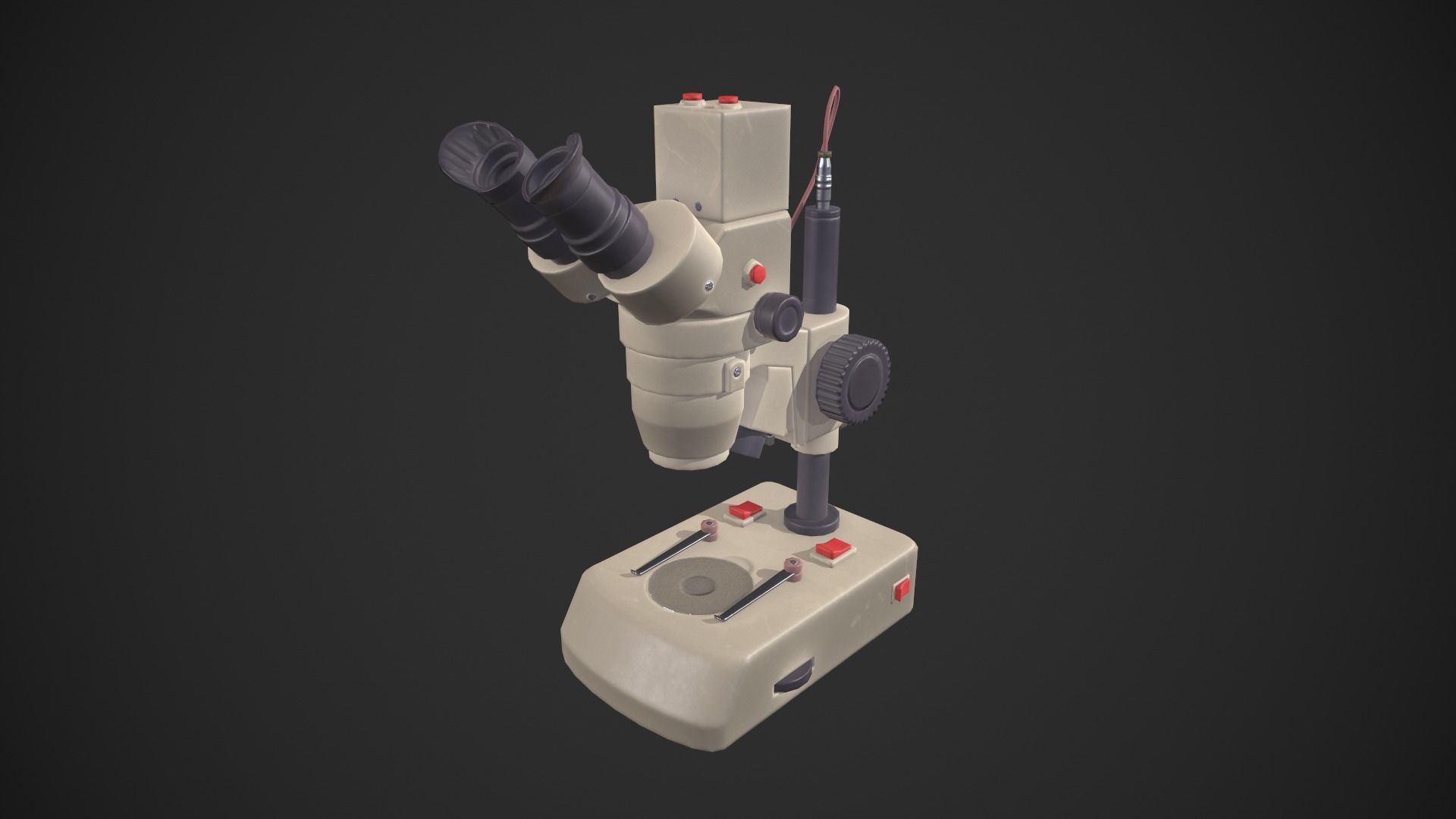 Microscope Low-poly 3D model_1
