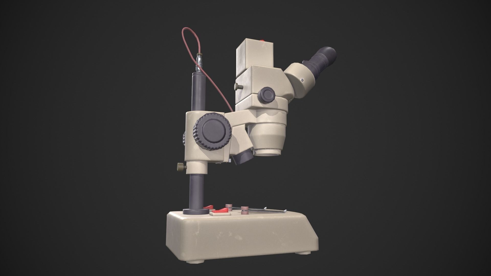 Microscope Low-poly 3D model_11