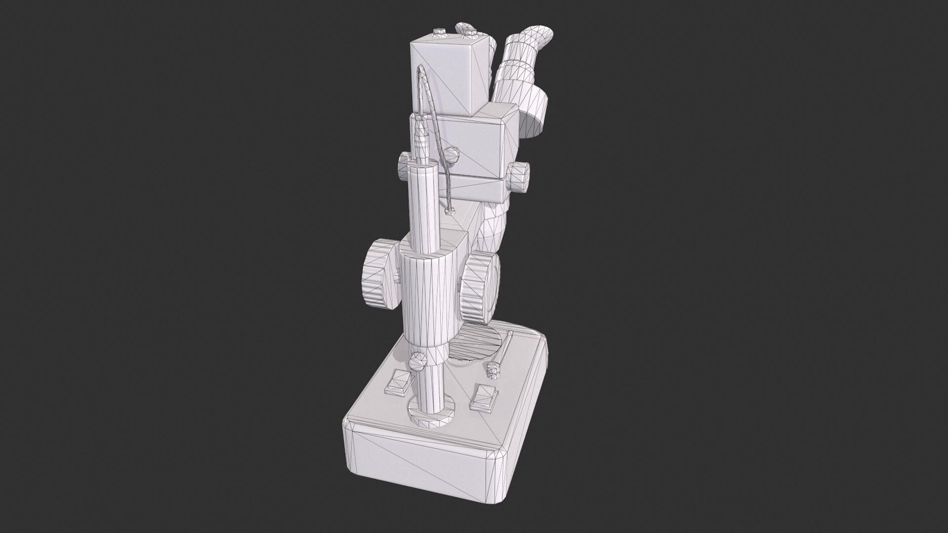 Microscope Low-poly 3D model_8