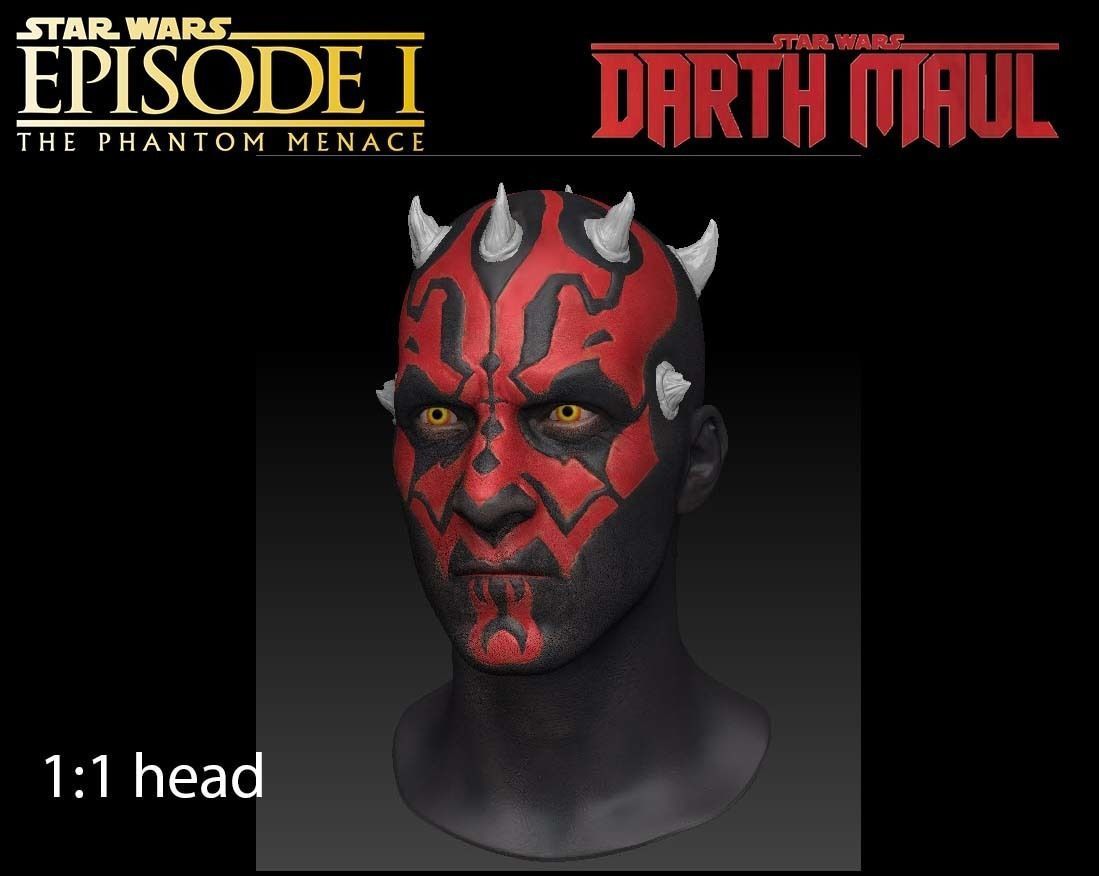 Darth Maul head full size for 3d print 3D model_2