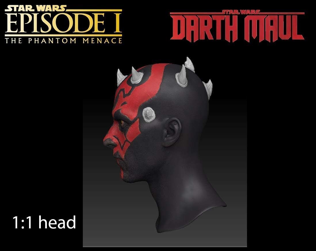 Darth Maul head full size for 3d print 3D model_1
