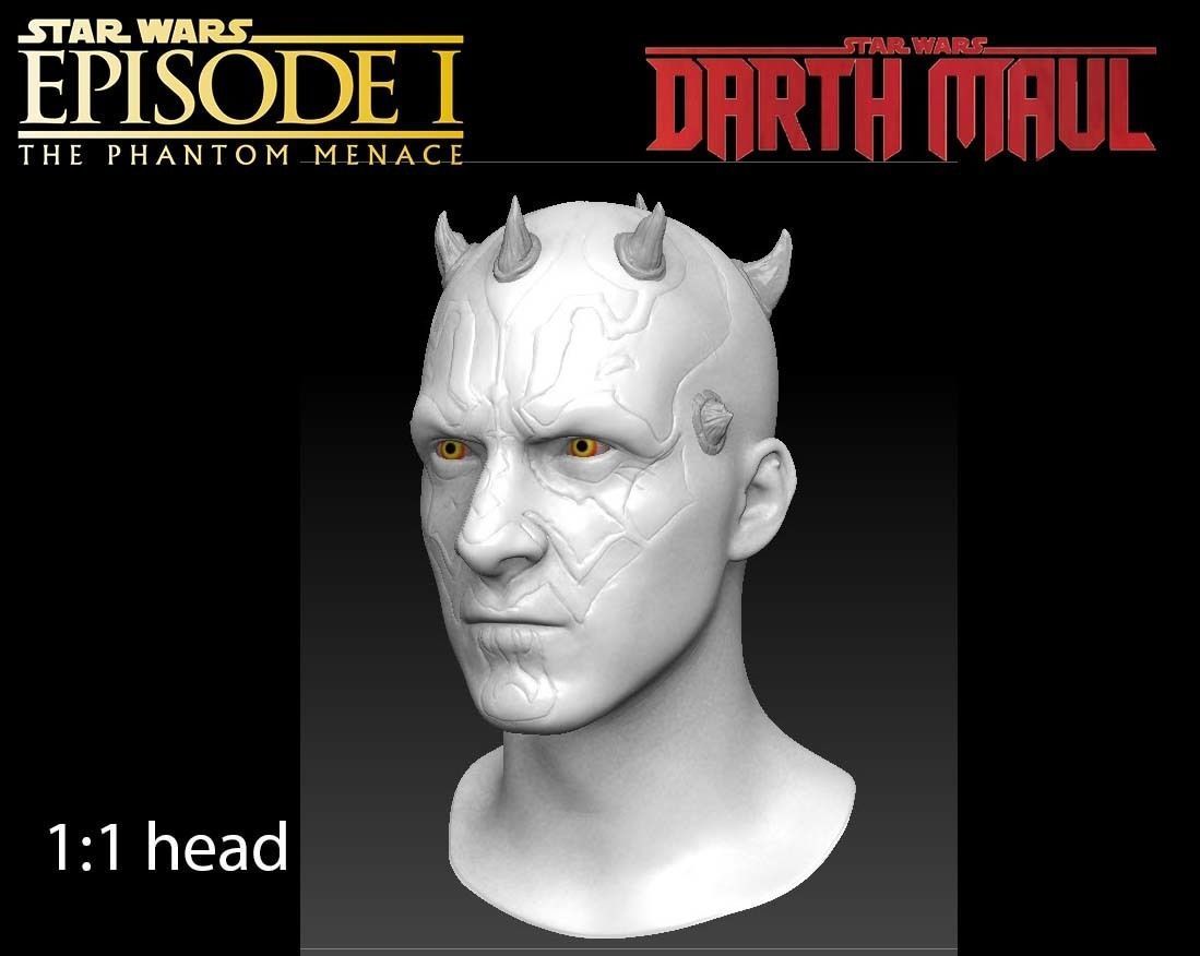 Darth Maul head full size for 3d print 3D model_3