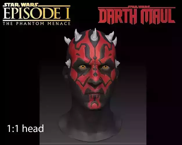Darth Maul head full size for 3d print 3D model
