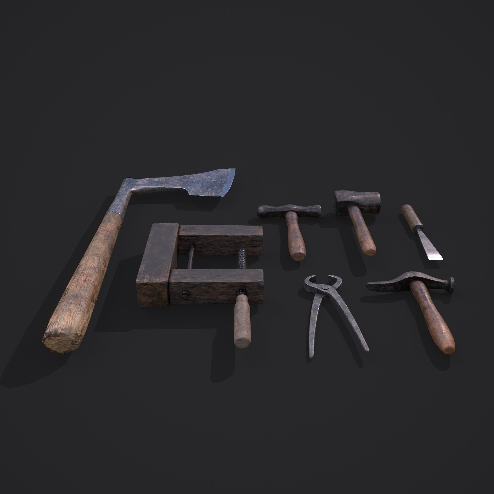 Medieval Carpentry Tools 3D Model Collection_18