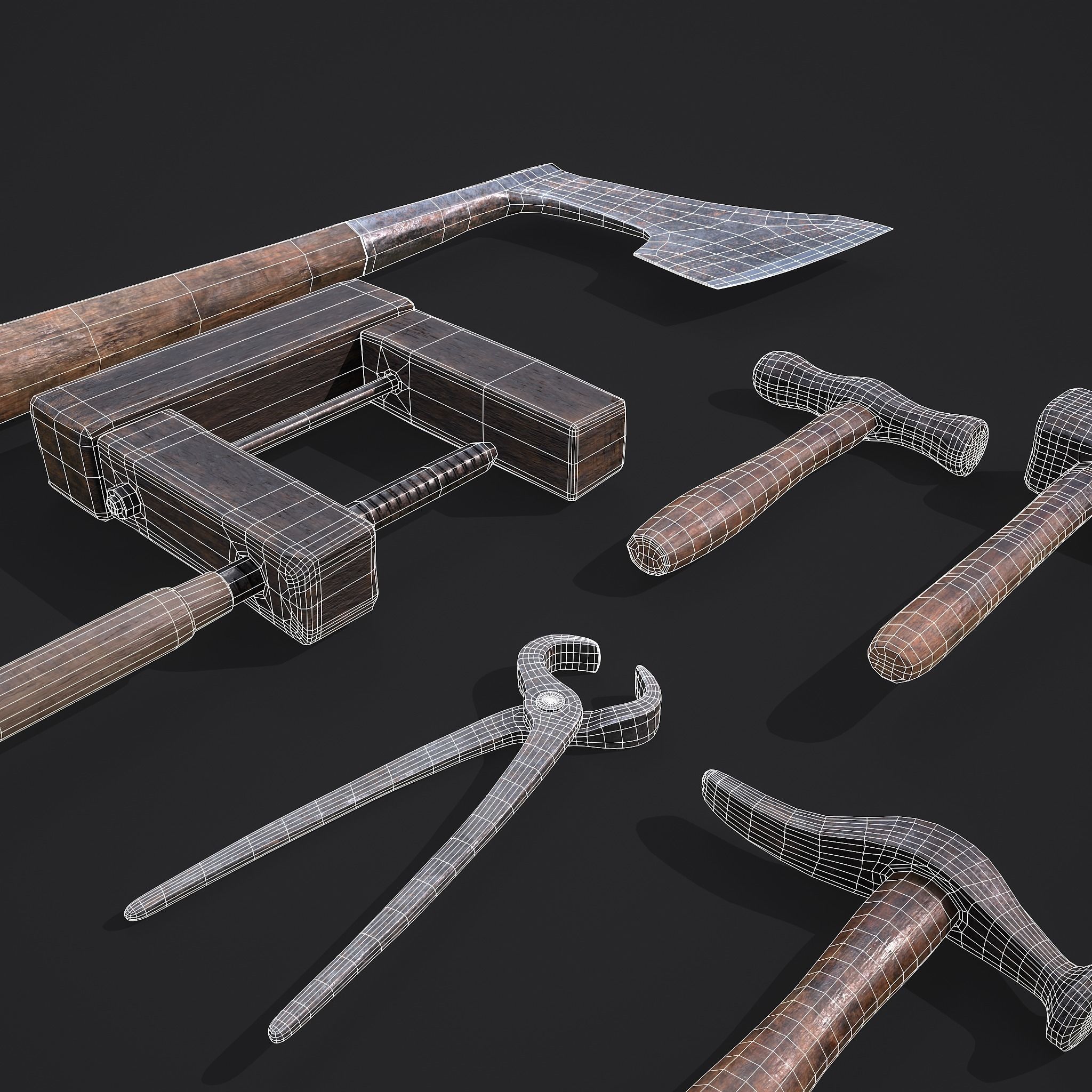 Medieval Carpentry Tools 3D Model Collection_26