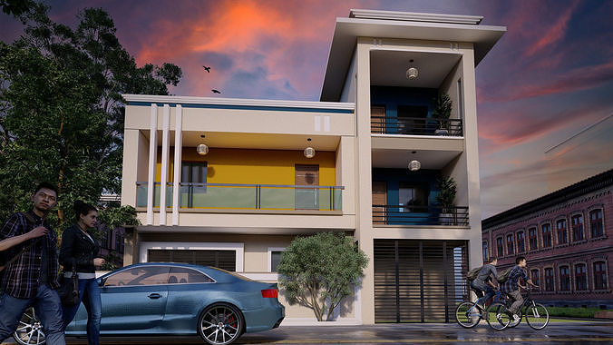 VILLA RECIDENCE  Free low-poly 3D model