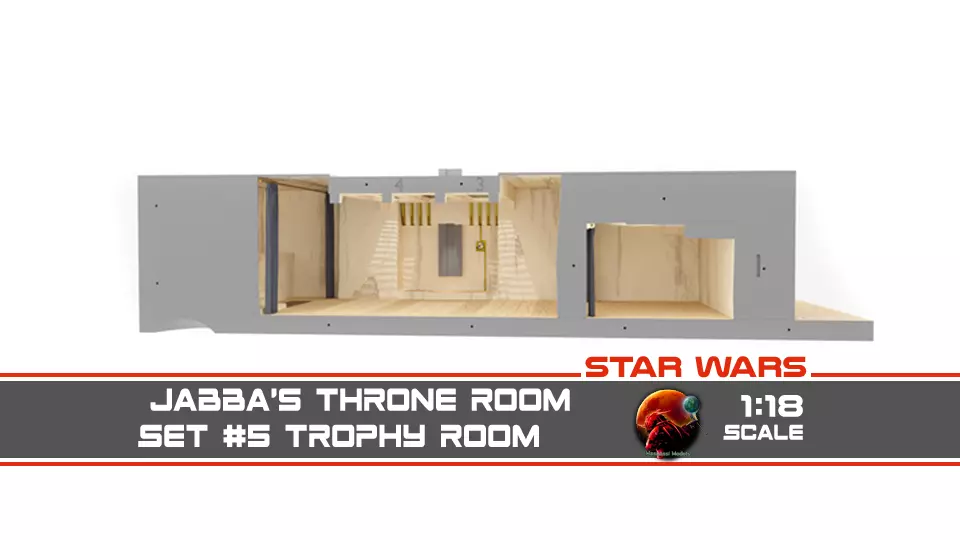 Jabbas Throne Room - Set 5 - Trophy Room 1-18 scale Kenner 3D print model_0