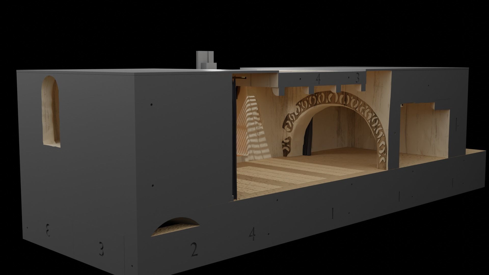 Jabbas Throne Room - Set 5 - Trophy Room 1-18 scale Kenner 3D print model_5