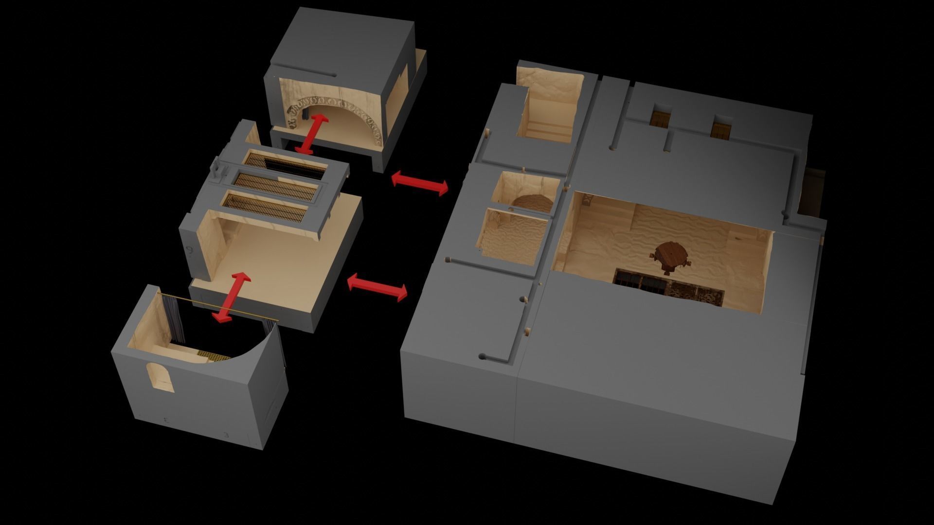 Jabbas Throne Room - Set 5 - Trophy Room 1-18 scale Kenner 3D print model_67