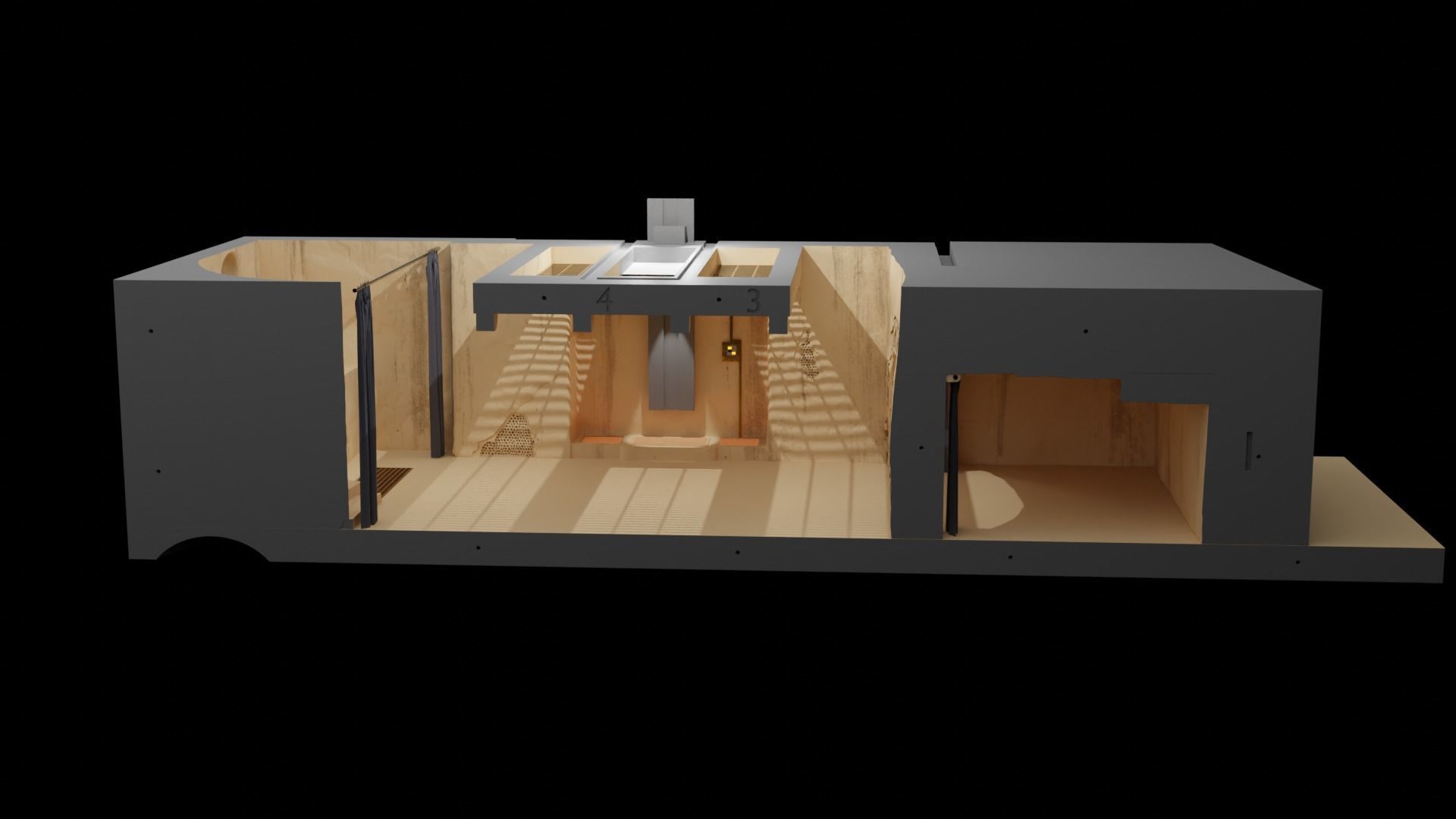 Jabbas Throne Room - Set 5 - Trophy Room 1-18 scale Kenner 3D print model_53