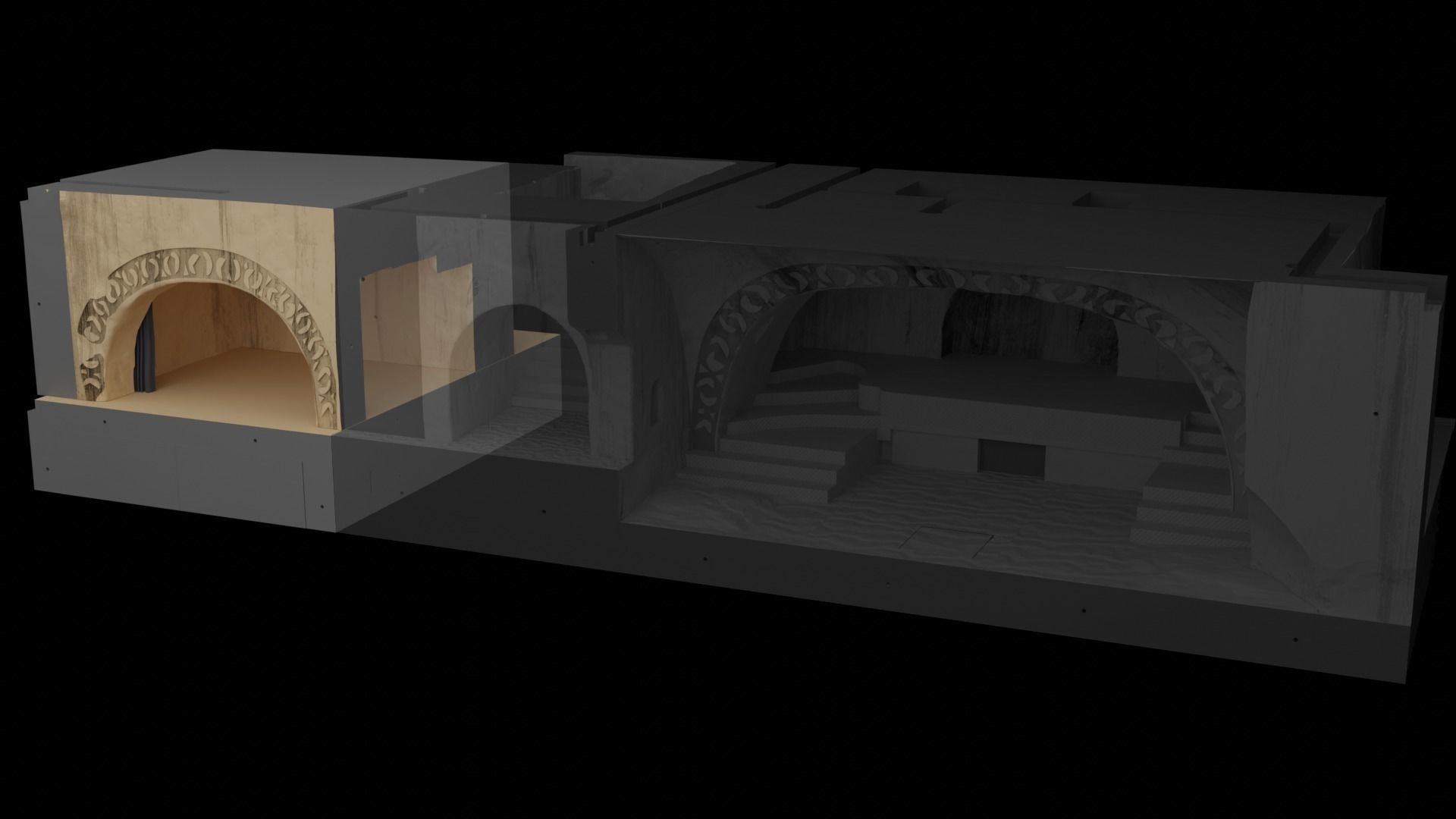 Jabbas Throne Room - Set 5 - Trophy Room 1-18 scale Kenner 3D print model_61