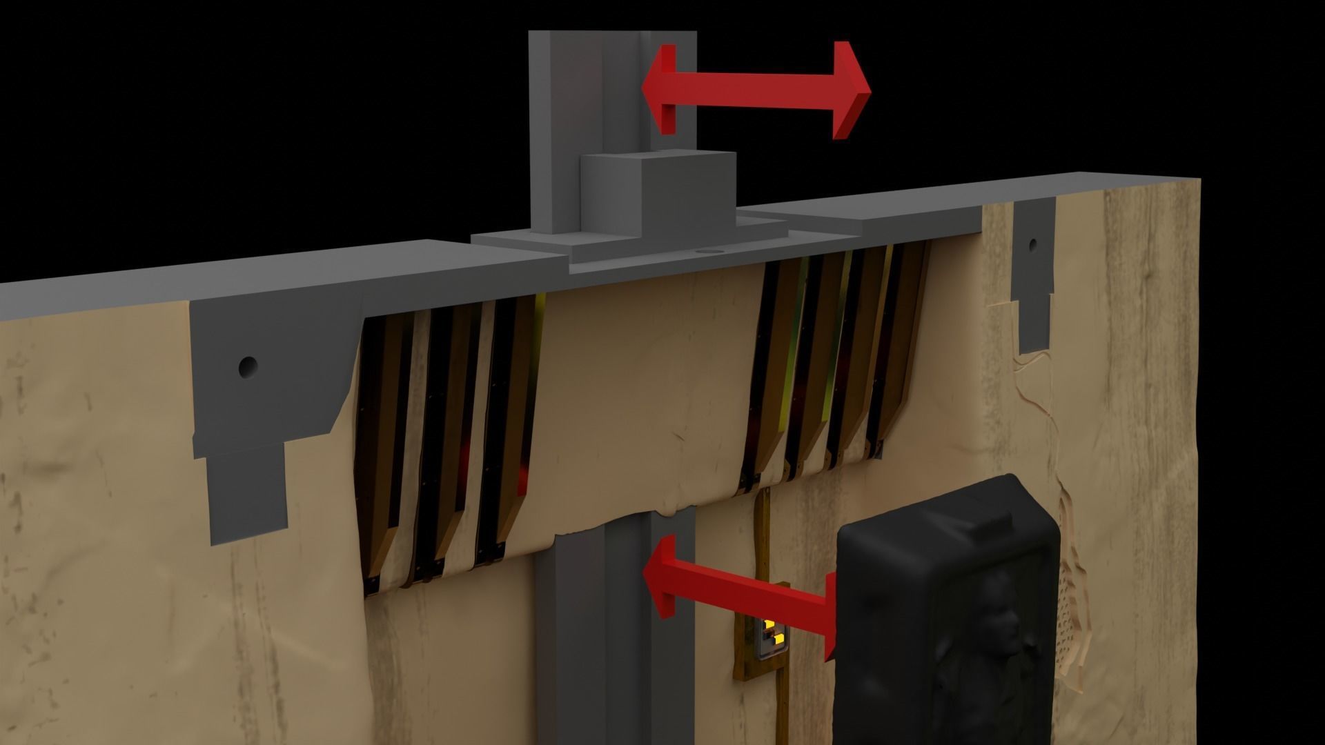 Jabbas Throne Room - Set 5 - Trophy Room 1-18 scale Kenner 3D print model_40