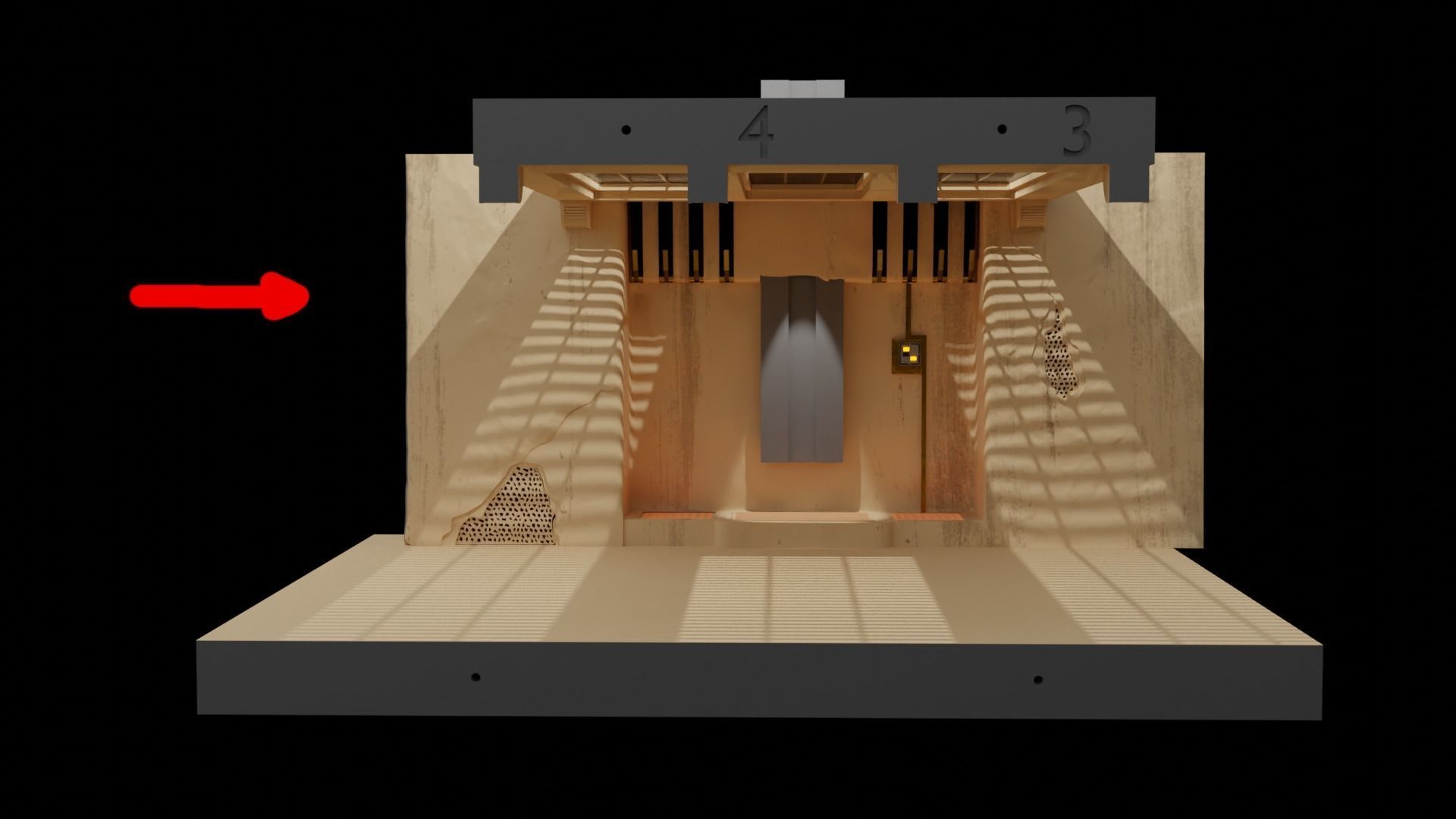 Jabbas Throne Room - Set 5 - Trophy Room 1-18 scale Kenner 3D print model_45