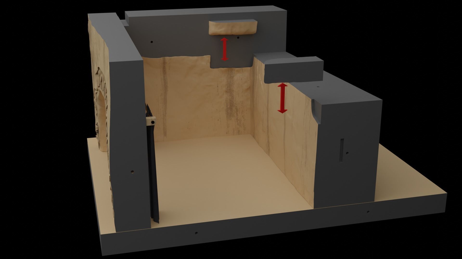 Jabbas Throne Room - Set 5 - Trophy Room 1-18 scale Kenner 3D print model_28