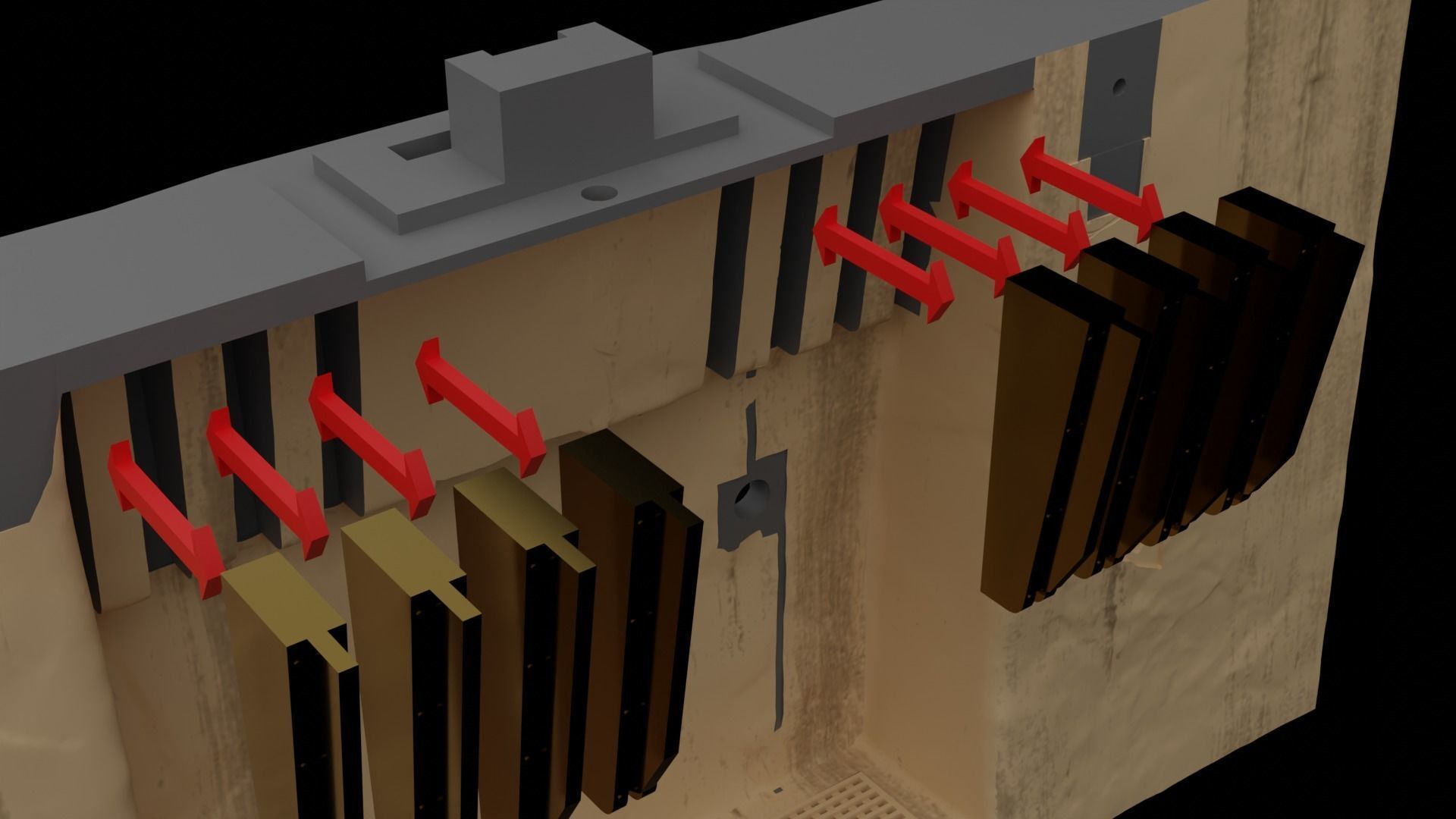 Jabbas Throne Room - Set 5 - Trophy Room 1-18 scale Kenner 3D print model_35