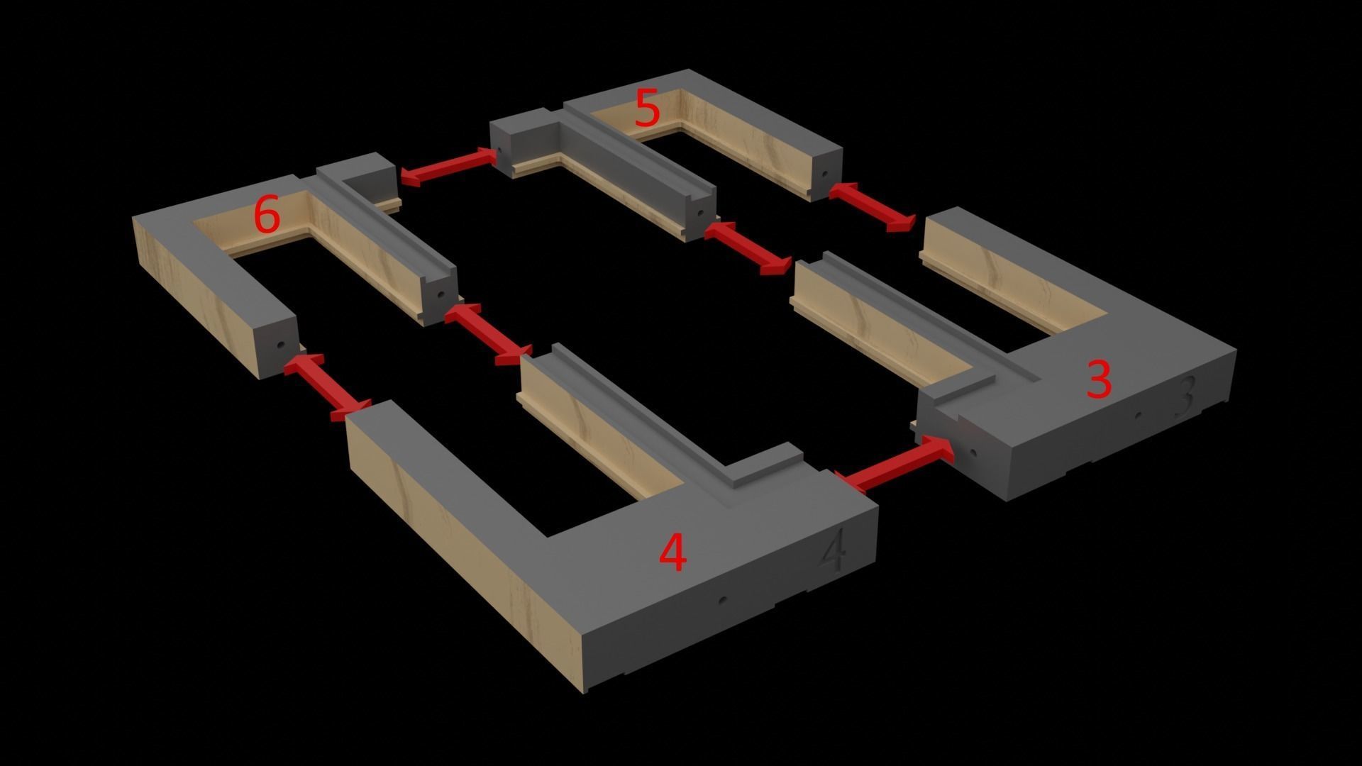 Jabbas Throne Room - Set 5 - Trophy Room 1-18 scale Kenner 3D print model_41