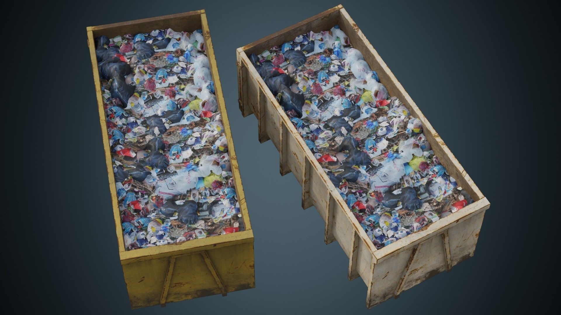 Garbage Container 3B Low-poly 3D model_1
