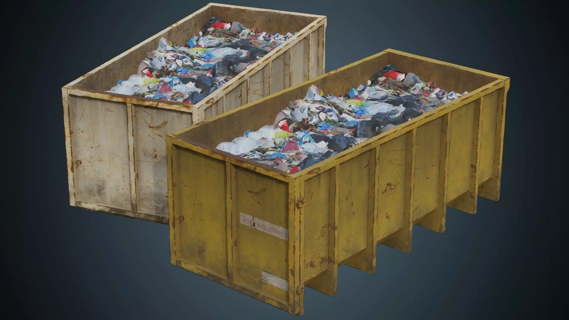 Garbage Container 3B Low-poly 3D model_0