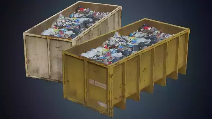 Garbage Container 3B Low-poly 3D model