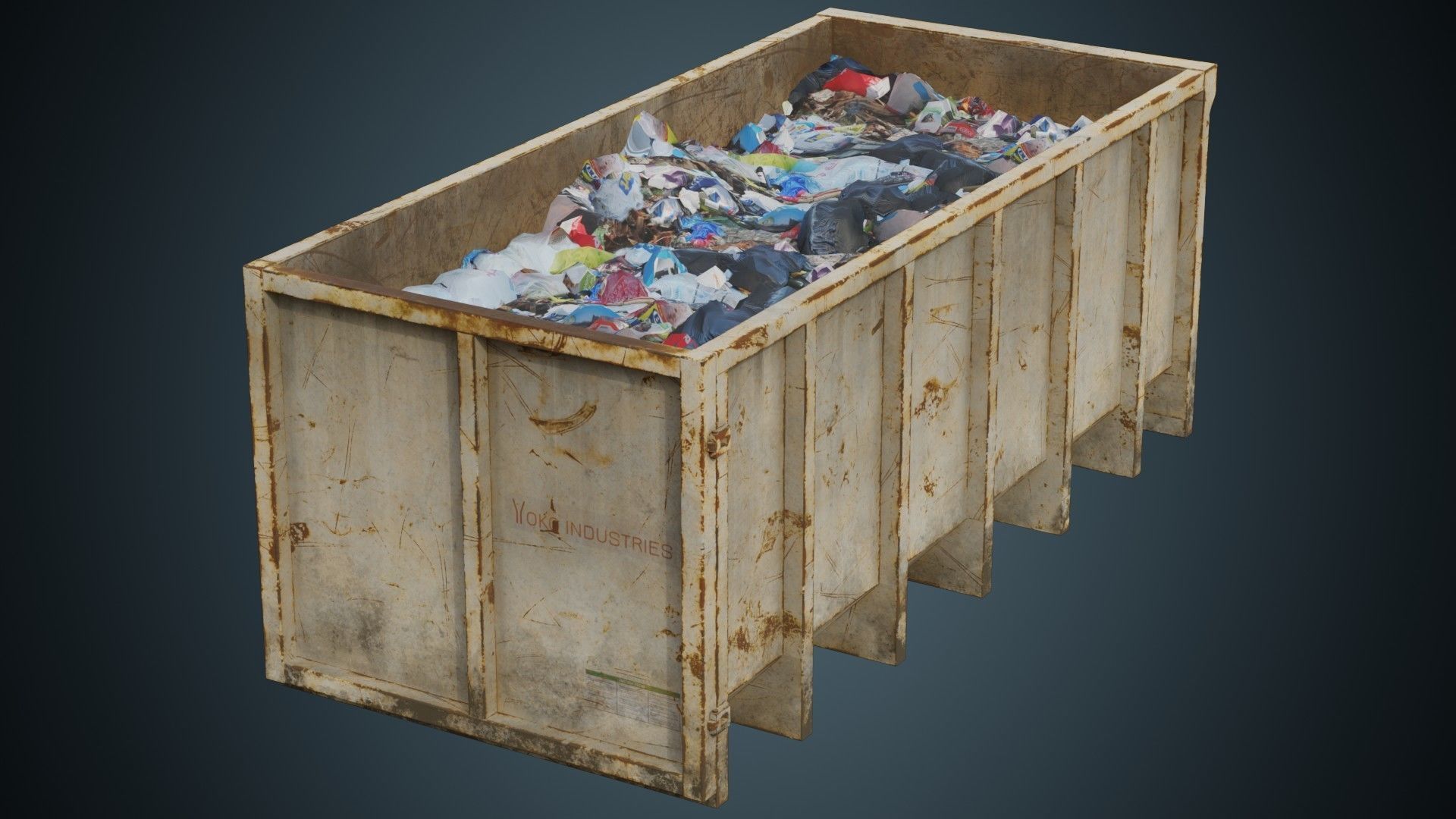 Garbage Container 3B Low-poly 3D model_3