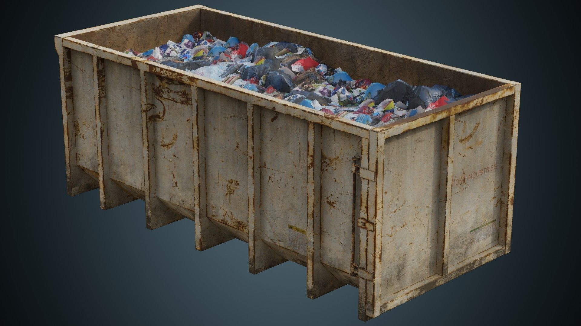 Garbage Container 3B Low-poly 3D model_4