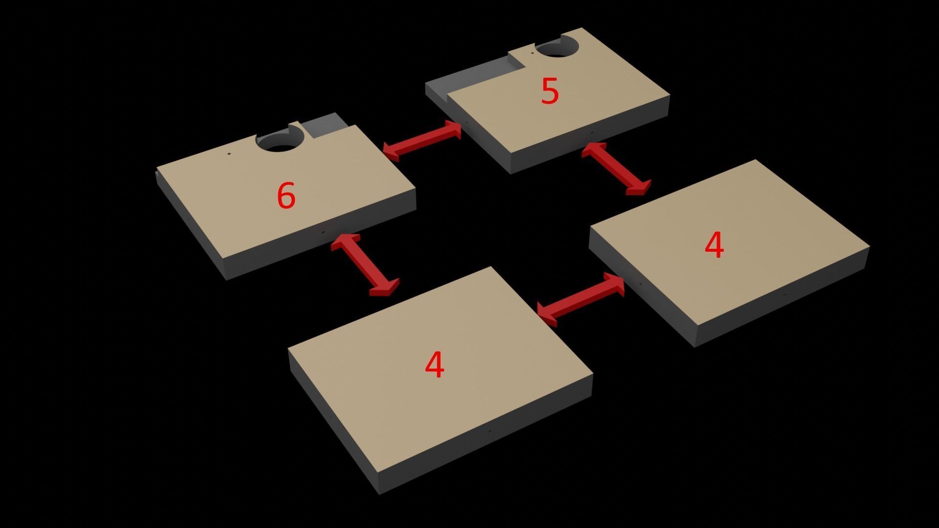 Jabbas Throne Room - Set 5 - Trophy Room 1-6 scale Hottoys 3D print model_24