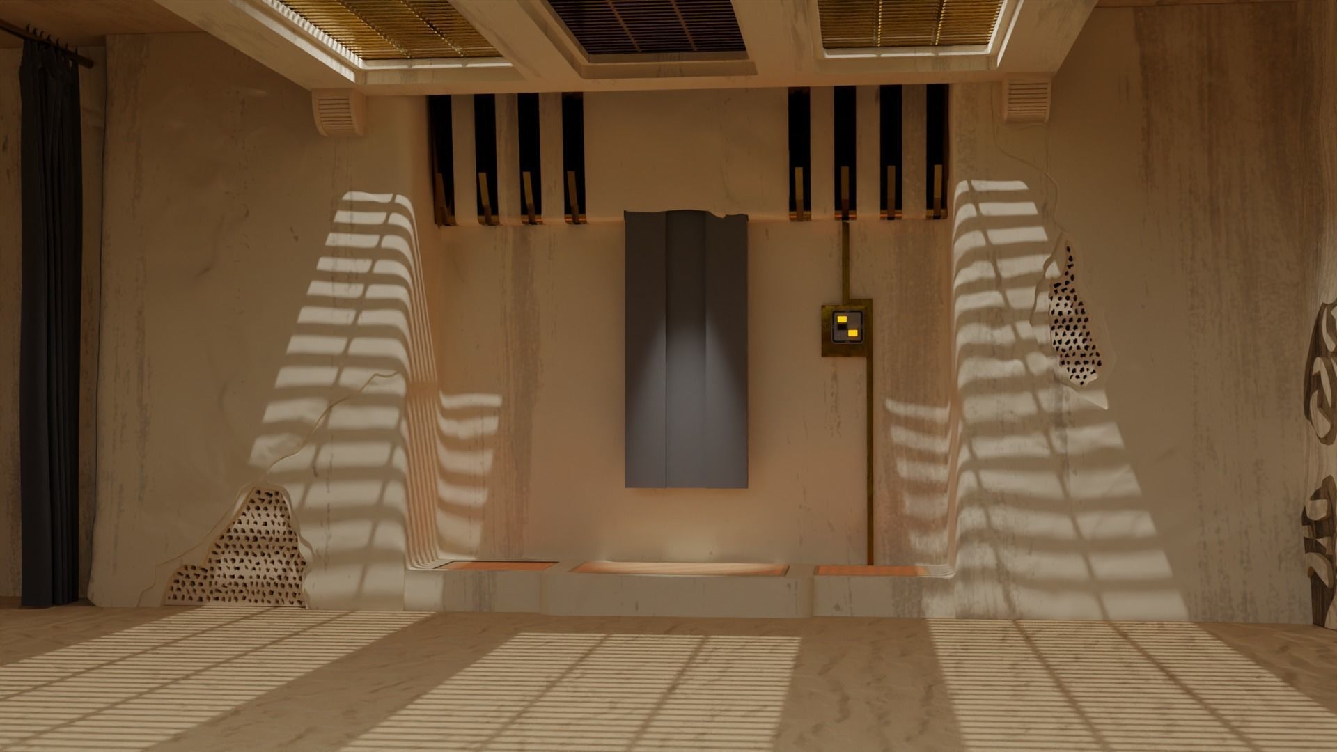 Jabbas Throne Room - Set 5 - Trophy Room 1-6 scale Hottoys 3D print model_18