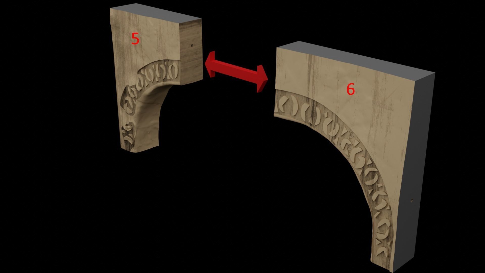 Jabbas Throne Room - Set 5 - Trophy Room 1-6 scale Hottoys 3D print model_37