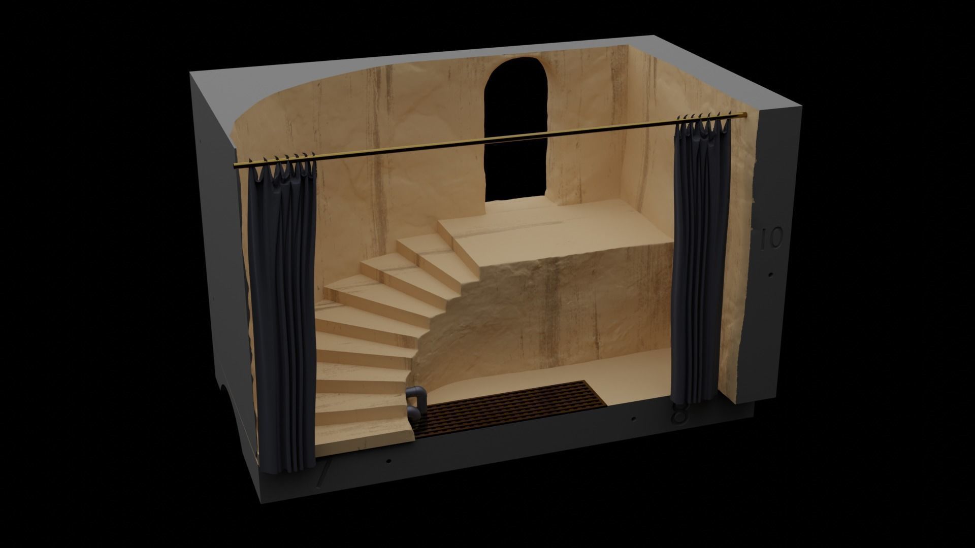 Jabbas Throne Room - Set 5 - Trophy Room 1-6 scale Hottoys 3D print model_55