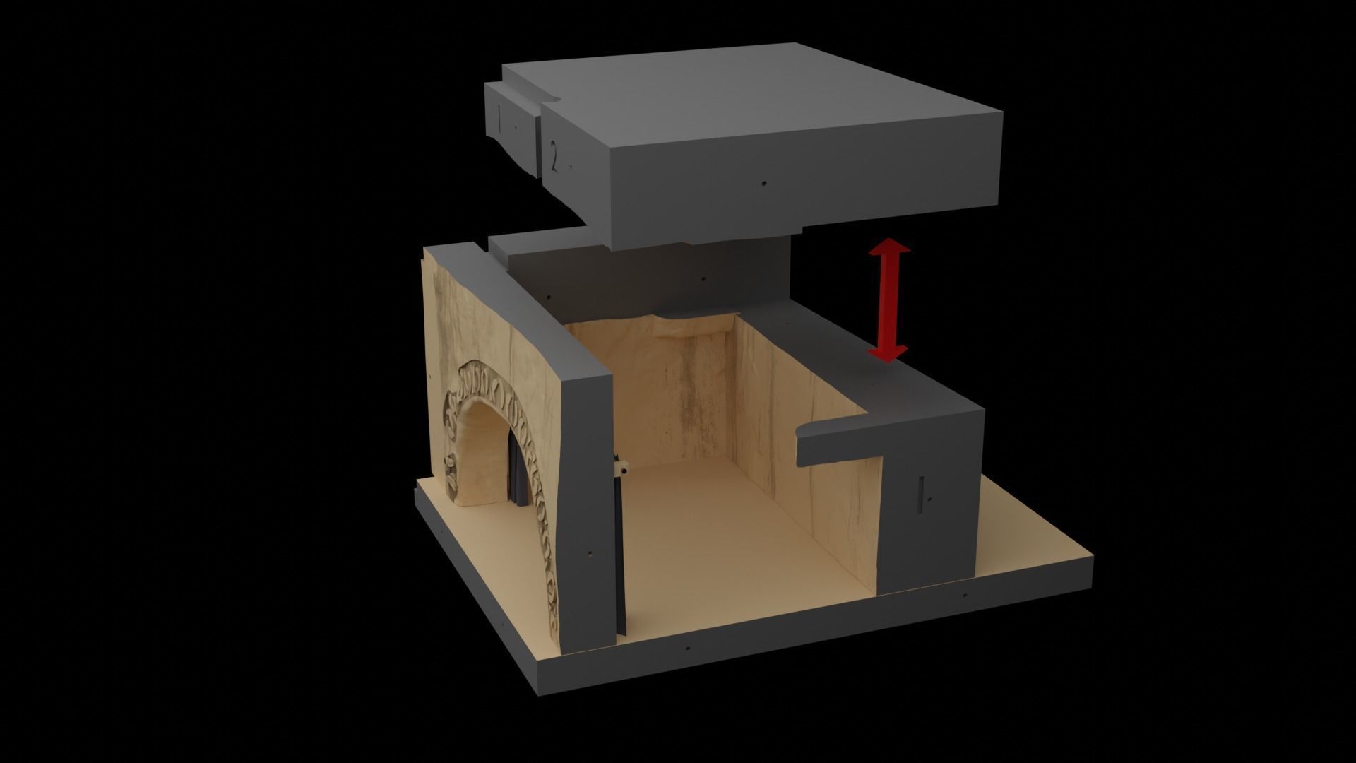 Jabbas Throne Room - Set 5 - Trophy Room 1-6 scale Hottoys 3D print model_30