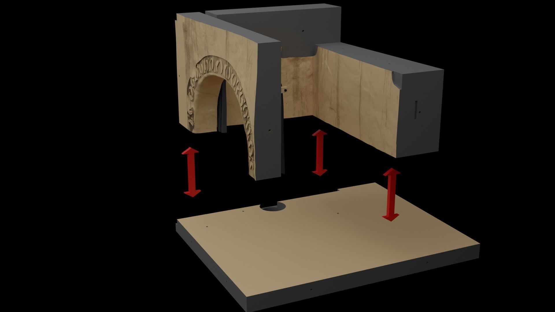 Jabbas Throne Room - Set 5 - Trophy Room 1-6 scale Hottoys 3D print model_44
