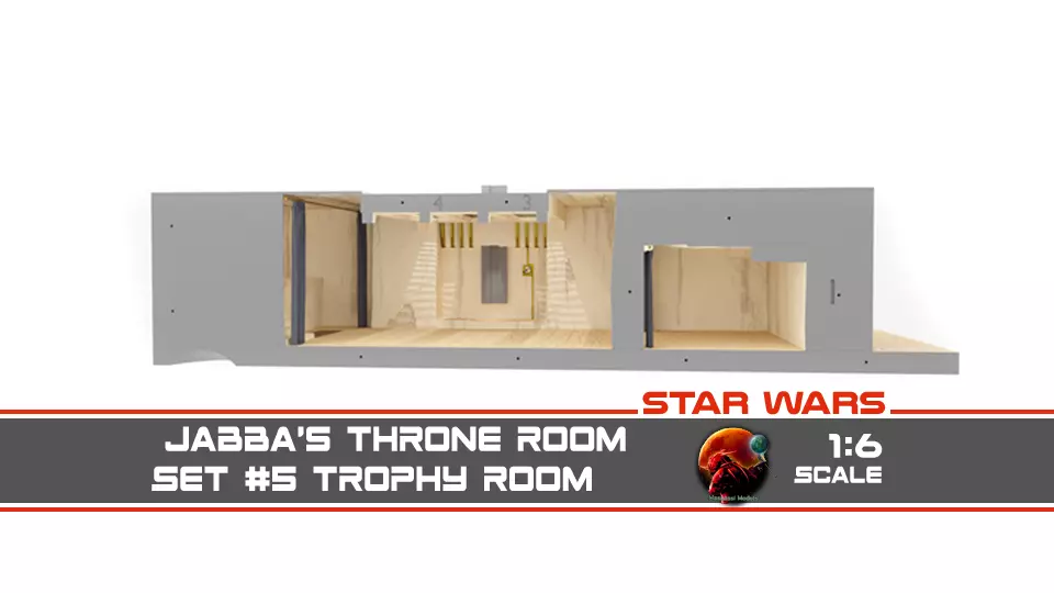 Jabbas Throne Room - Set 5 - Trophy Room 1-6 scale Hottoys 3D print model_0