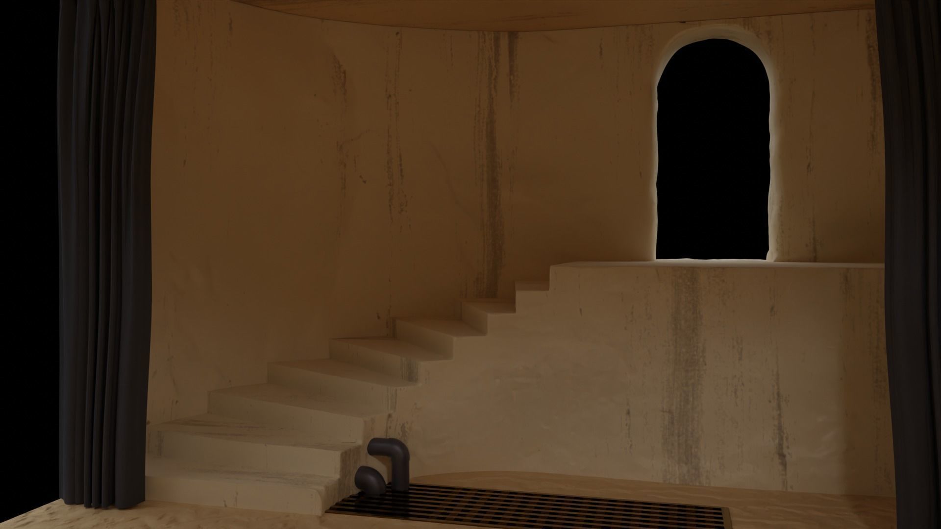 Jabbas Throne Room - Set 5 - Trophy Room 1-6 scale Hottoys 3D print model_16