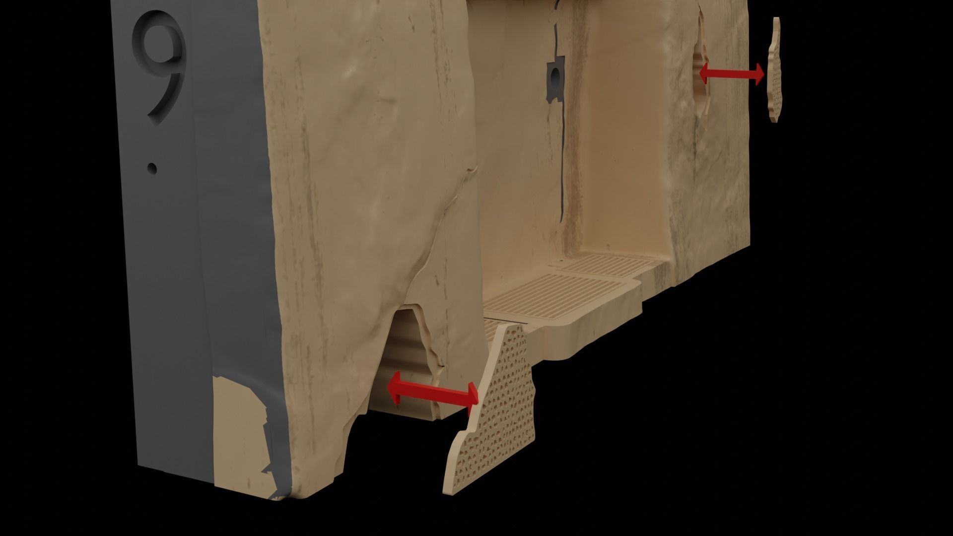 Jabbas Throne Room - Set 5 - Trophy Room 1-12 scale Blackseries 3D print model_56